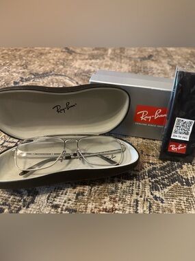 Ray-Ban Silver Metal Eyeglass Frames